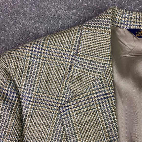 Brooks Brothers Blue and Tan Plaid Blazer - Picture 1 of 15